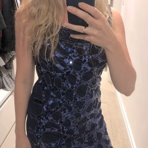 CANDY COUTURE Sequin Dress in Navy size Medium